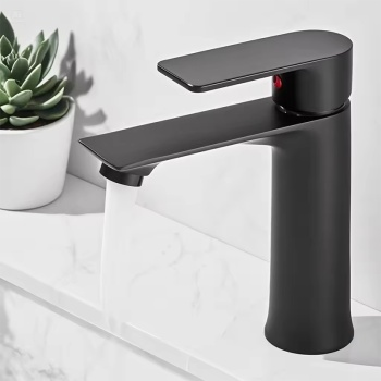 YÜKSEK SABİT LAVABO BATARYASI SİYAH
